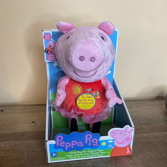 Peppa Pig Great Day for Giggles Peppa 9-inch Plush with Sound - Picture 1 of 5